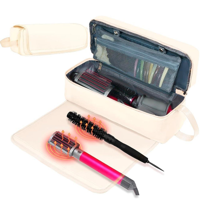FAMOPLAY Hair Tools Travel Bag with Heat Resistant Mat Hair Styling Accessories Storage Case for Hair Dryer Flat Iron Straightener Curling Iron Haircare Accessories Travel Essentials for Women