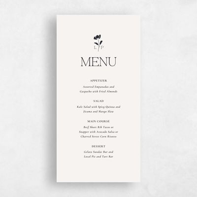 Beige Wedding Menu - Kendall