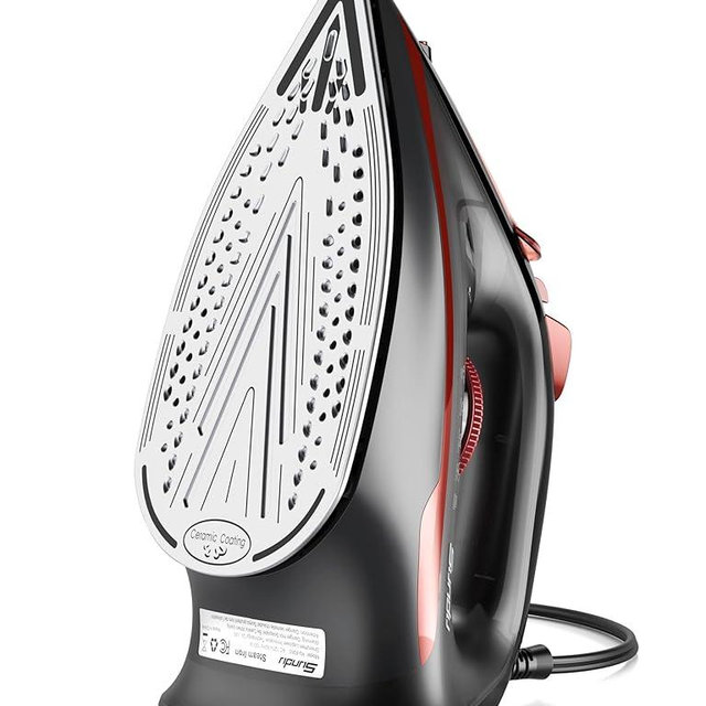 Irons Steamer for Clothes, Non-Stick Ceramic Soleplate, 500 Microsteam Holes, Powerful Steam Iron, Lightweight, Auto shutoff, Self-Cleaning, 12.31oz Water Tank Ironing Clothes for All Fabrics