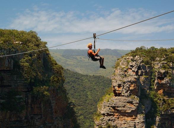 Ziplining for two in South Africa
