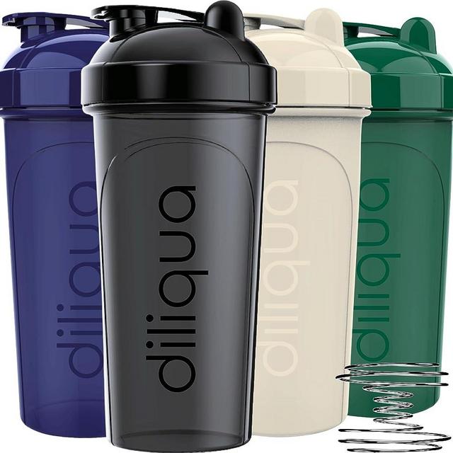 diliqua -4 PACK- 28 oz Shaker Bottles for Protein Mixes | BPA-Free & Dishwasher Safe | 4 large protein shaker bottle | Shaker Cups for protein shakes | Blender Shaker Bottle Pack