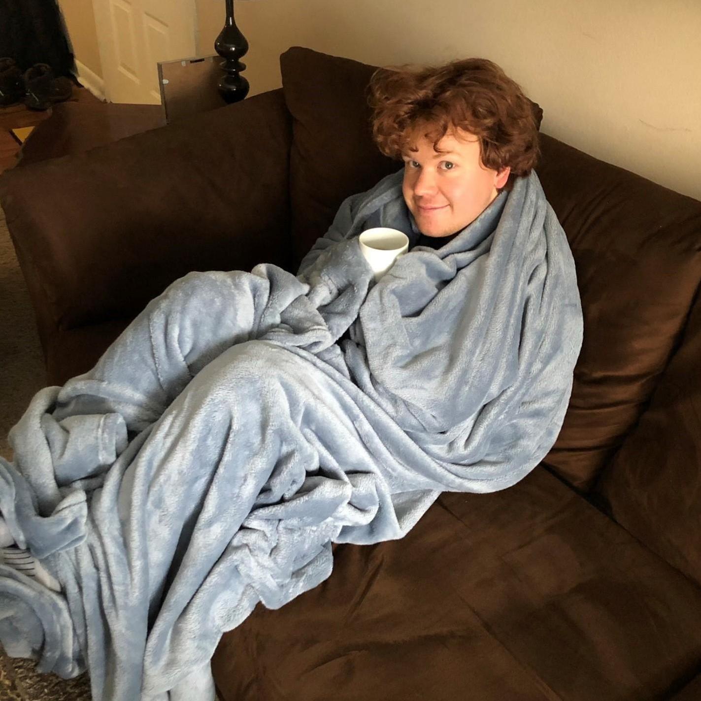 February 6, 2021: Mickey arrives at his apartment after a particularly cold day at work to find that Sarah greets him with a warm blanket out of the dryer and hot soup. -Kingsport, TN