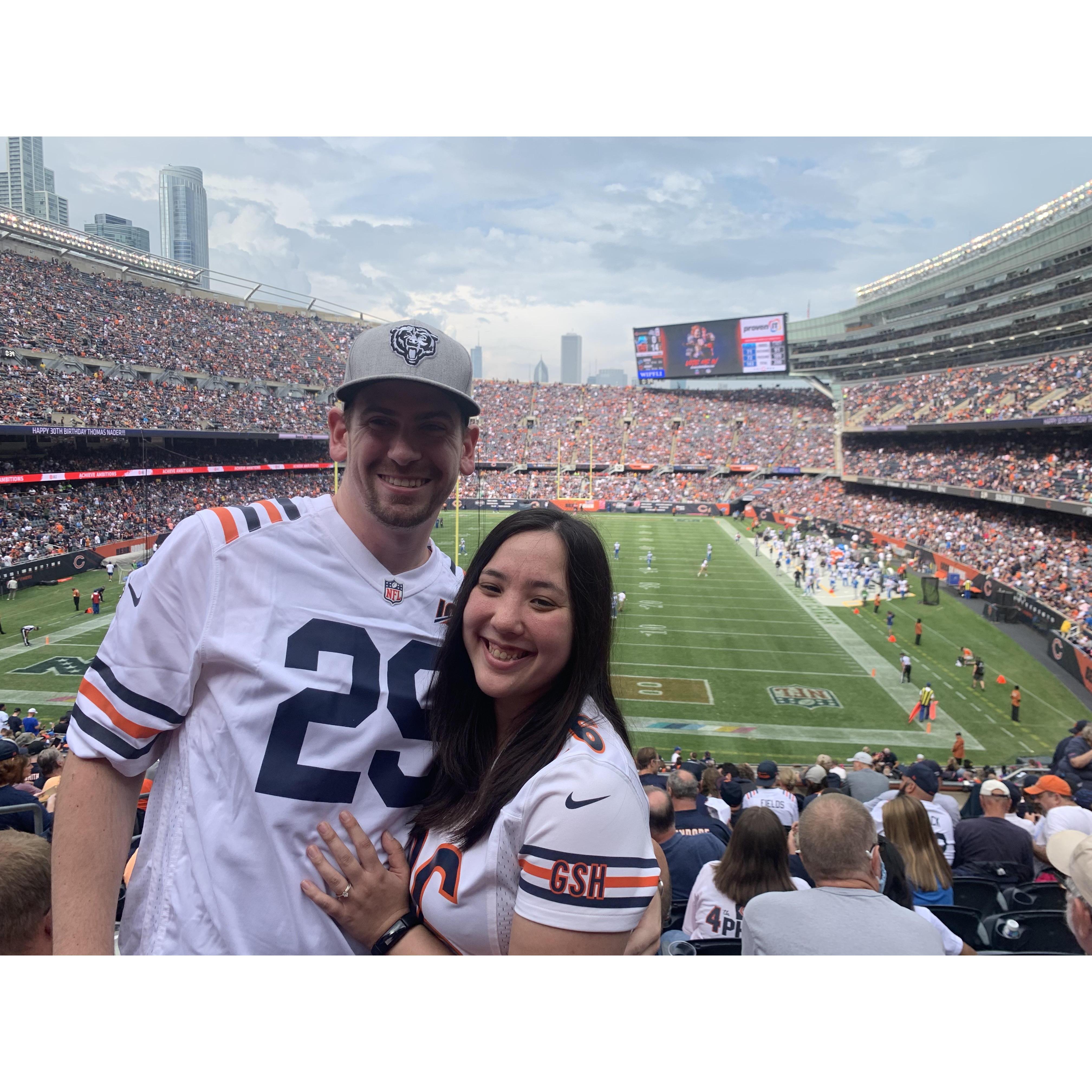 Nathan took Faith to her first Bears game on 10.3.2021. The Bears won 24-14 against the Lions.