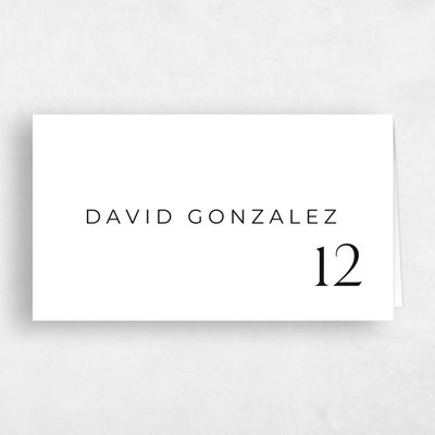White Wedding Place Card - Josephine