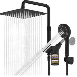 Ryamen Upgraded Dual Shower Heads Combo: Color: Black 2.5 gallon per min