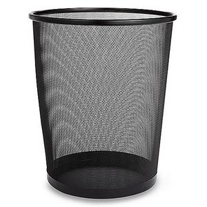 Mesh Metal Wastebasket in Black