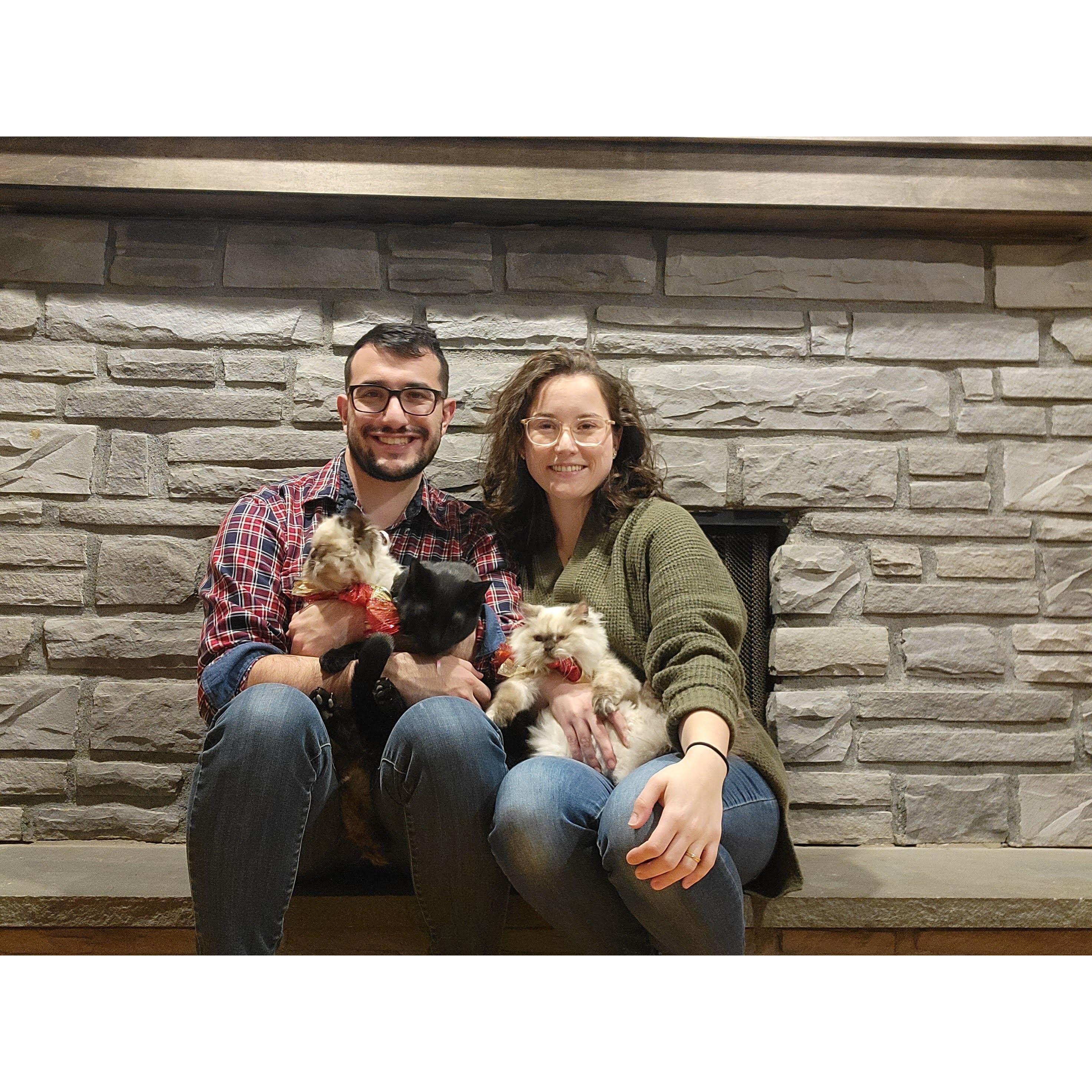 Our little family including from left to right Ozwald, Marlow, and Pursilla