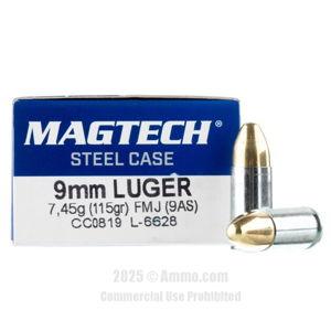 1000 Rounds of 9mm Ammo (FMJ Rounds)