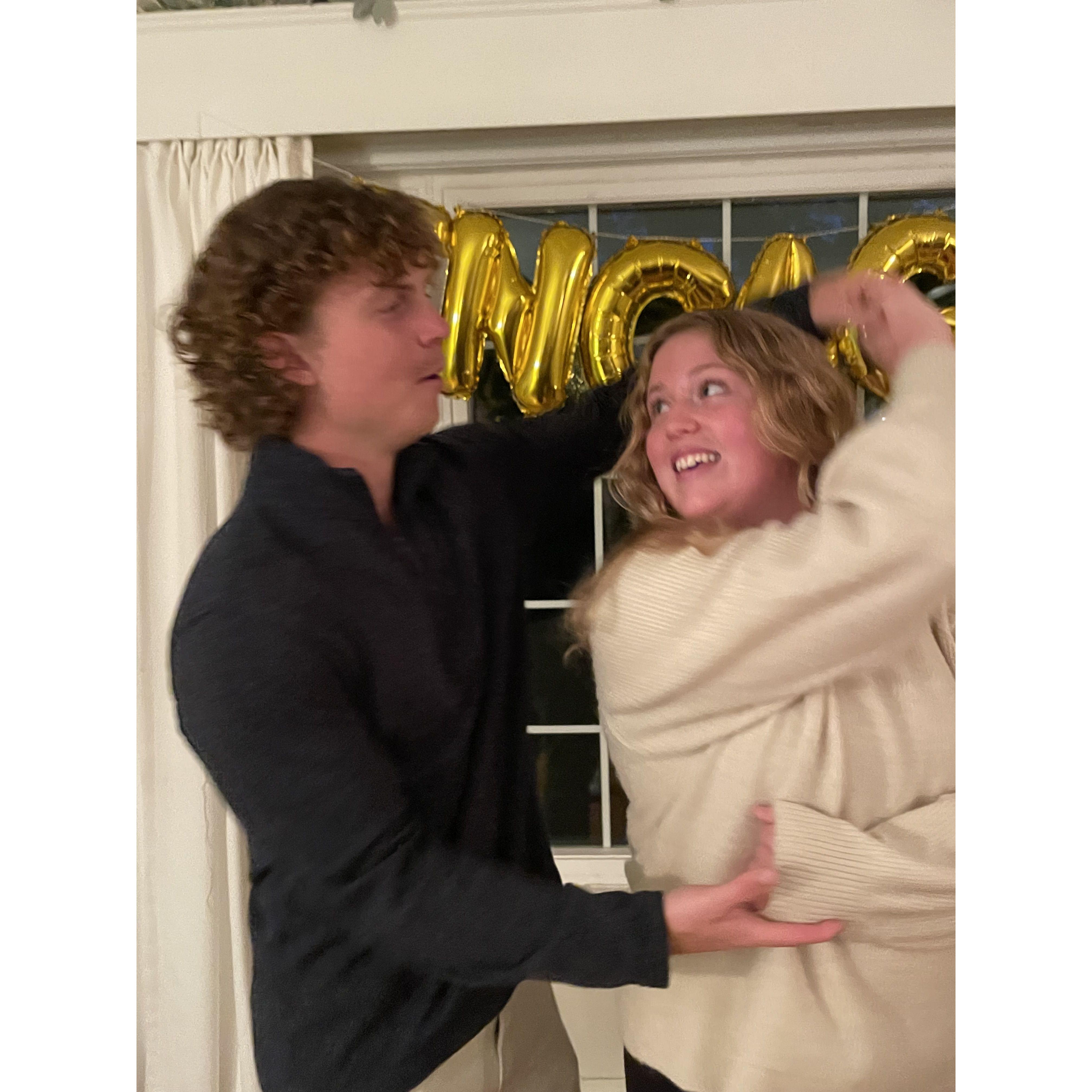 Us dancing at our engagement party