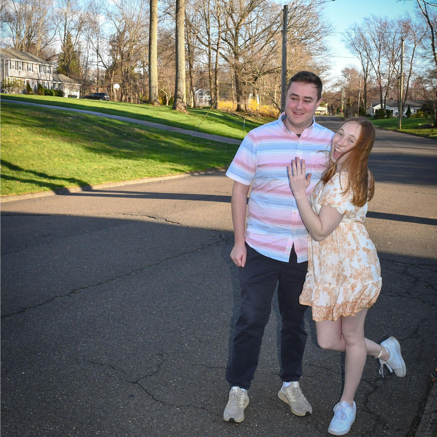 Spring 2025 - Julie's view of the Allen house, and now she's engaged!