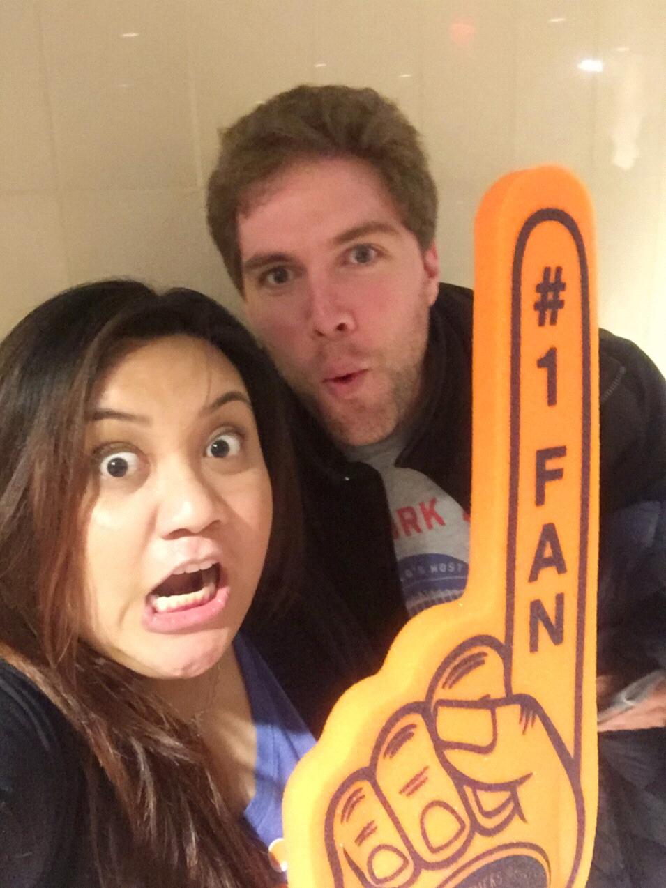 Ryan and Krhystyne enjoyed a Knicks game at Madison Squarr Garden in 2016. Krhystyne even showed up on the jumbotron!
