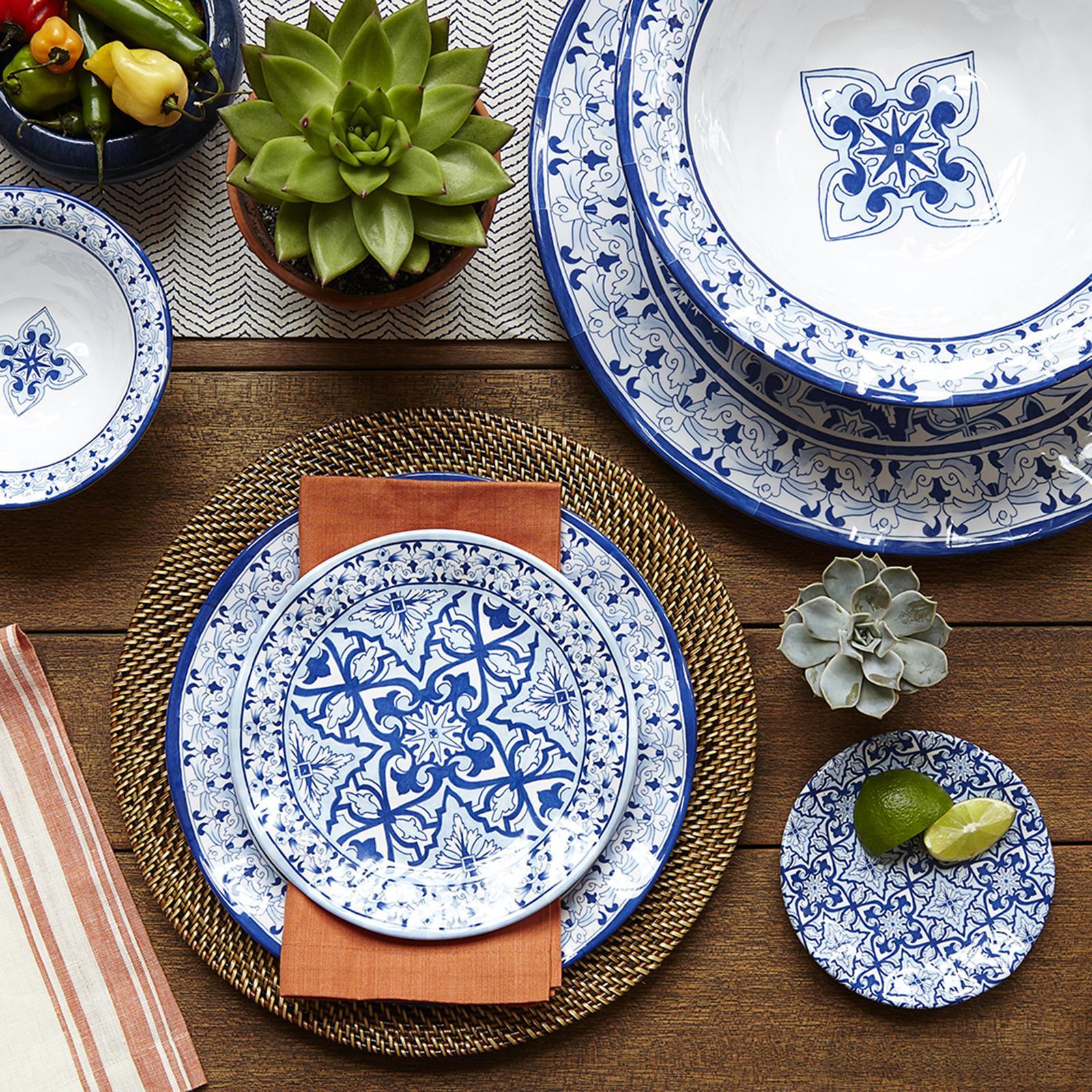 Dinnerware Q Squared Melamine Q Squared, Azul Talavera 12