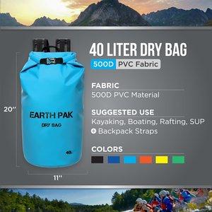 Earth Pak -Waterproof Dry Bag - Roll Top Dry Compression Sack Keeps Gear Dry for Kayaking, Beach, Rafting, Boating, Hiking, Camping and Fishing with Waterproof Phone Case