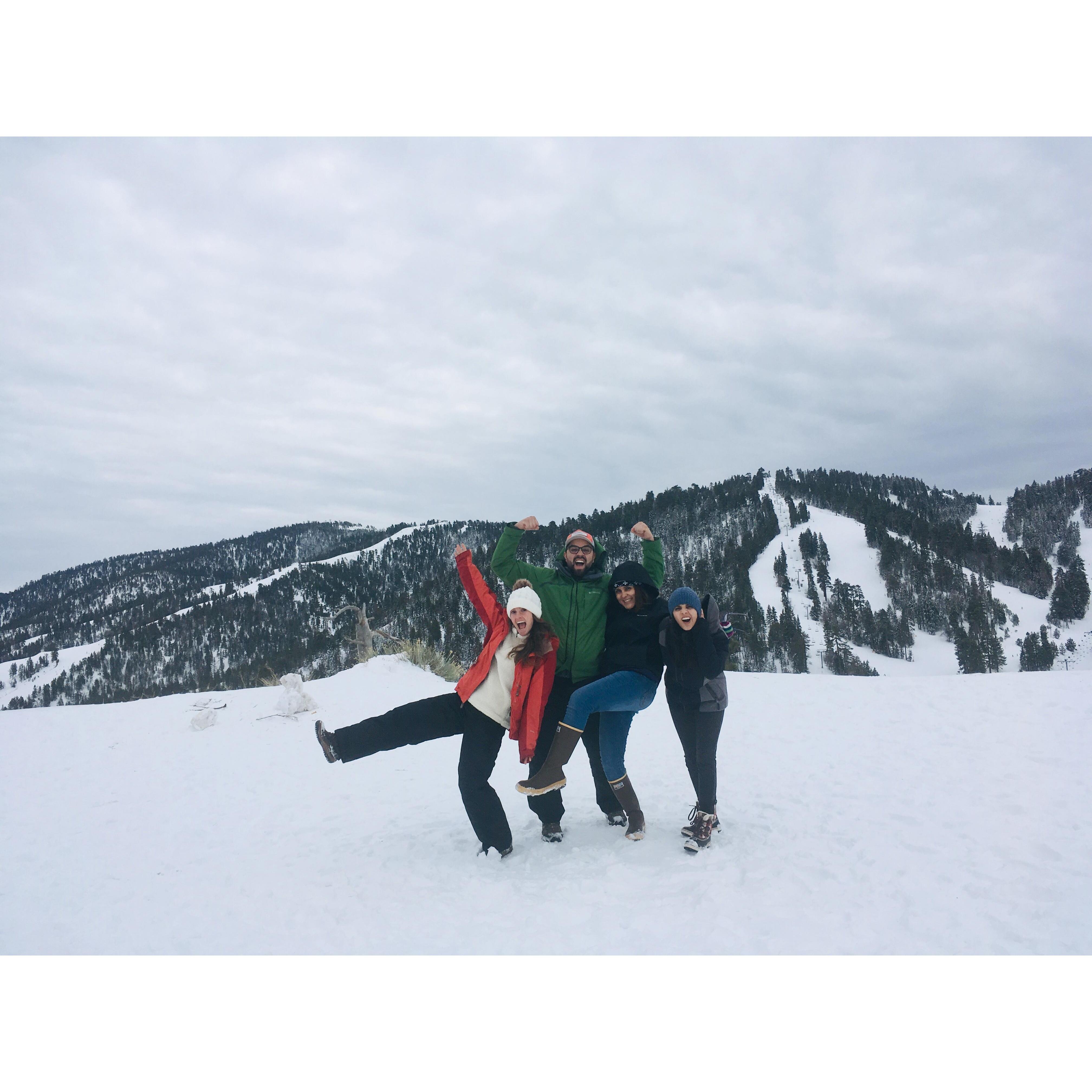 Out sledding with Daniel, his sister Gaby, and good pal Priscilla!