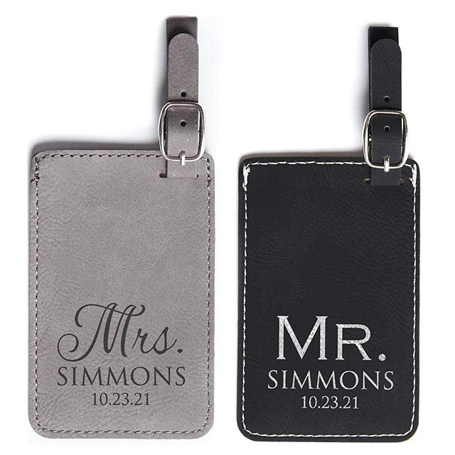 Pair (2) Personalized Mr & Mrs Luggage Tags