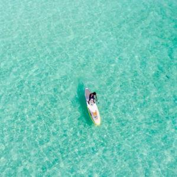 Stand-up paddling boarding in the lagoons