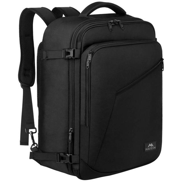 Matein Carry on Backpack, Extra Large Travel Backpack Expandable Airplane Approved Weekender Bag for Men and Women, Water Resistant Lightweight Daypack for Flight 40L, Black