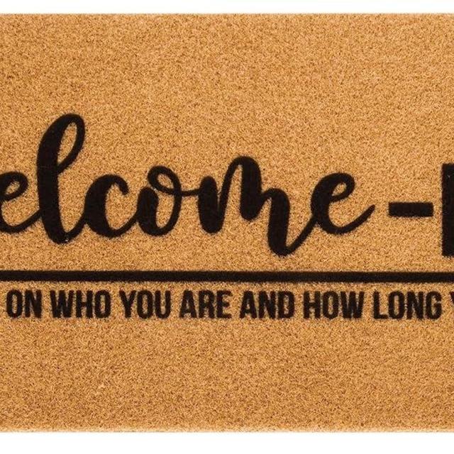 Welcome-Ish Front Door Mat - Welcome-Ish Depends Who You are Doormat Non Slip Backing Mat for Home Entry Outdoor Farmhouse