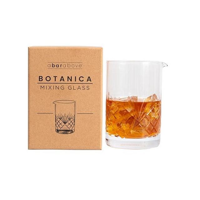 A Bar Above - Botanica Cocktail Mixing Glass – Thick, Sturdy Glass Beaker to Mix & Stir Cocktails – Drink Mixer Glass for Bar Mixing Set – Basic Professional or Home Bar Accessories (18 oz)