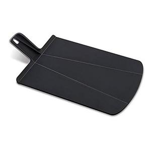 Joseph Joseph NSBL016SW Chop2Pot Foldable Plastic Cutting Board 15-inch x 8.75-inch Chopping Board Kitchen Prep Mat with Non-Slip Feet 4-inch Handle Dishwasher Safe, Small, Black