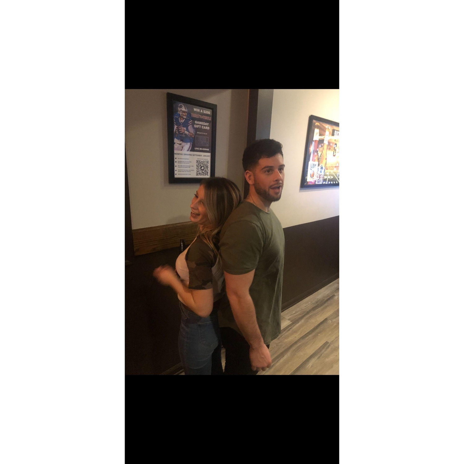 This photo was taken of us the day we met