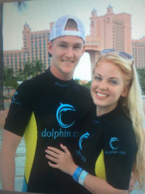 First time swimming with dolphins