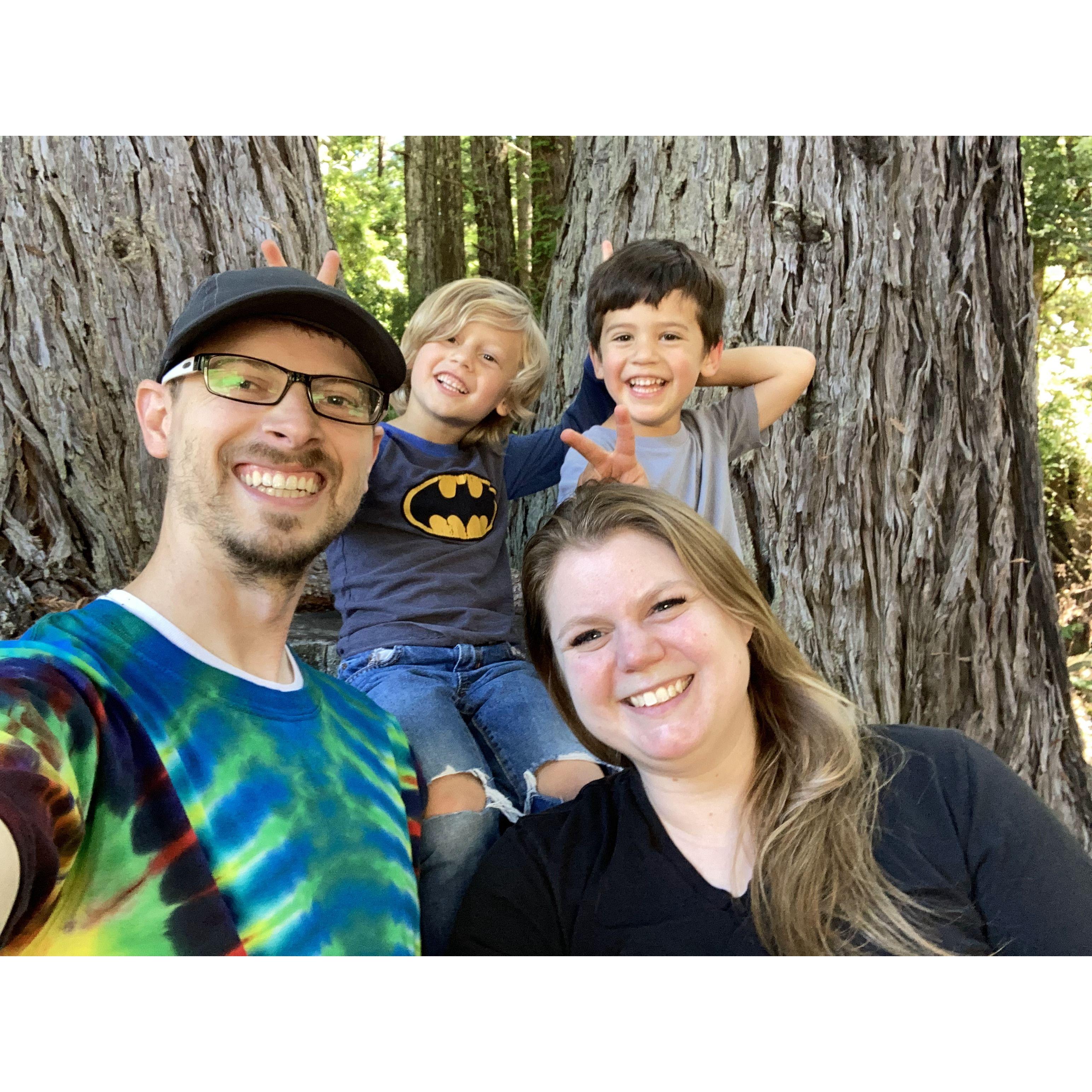 A trip to the Redwoods with Adam's family.