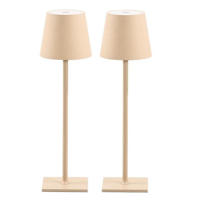 CHLORANTHUS 2 Pack Cordless Table Lamps, 3 Colors Stepless Dimming, 5000mAh Rechargeable Battery LED Desk Lamp for Bedroom/Couple Dinner/Desk/Cafe/Dining Room/Terrace