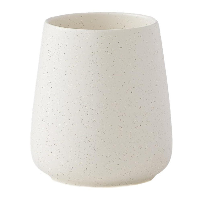 Beige Toothbrush Holder for Bathroom - Ceramic Tooth Brushing Holders, Toothbrush Cup, Toothpaste Organizer for Bathroom Countertop, Makeup Brush Holder, Pen Holder for Home Desktop Storage