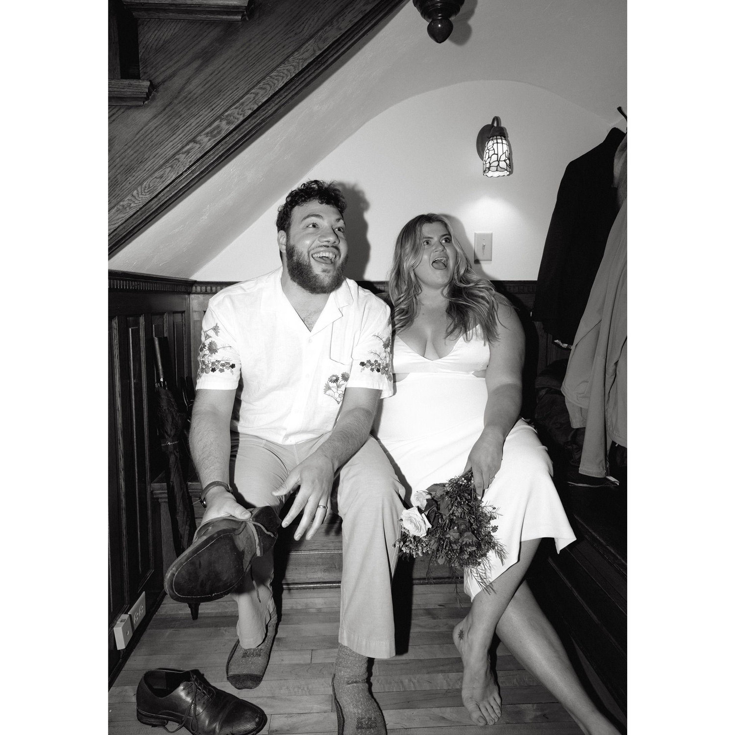 While the home wedding was as intimate and special as they'd hoped, they're excited to be able to celebrate with their families at their wedding in Minneapolis this October.