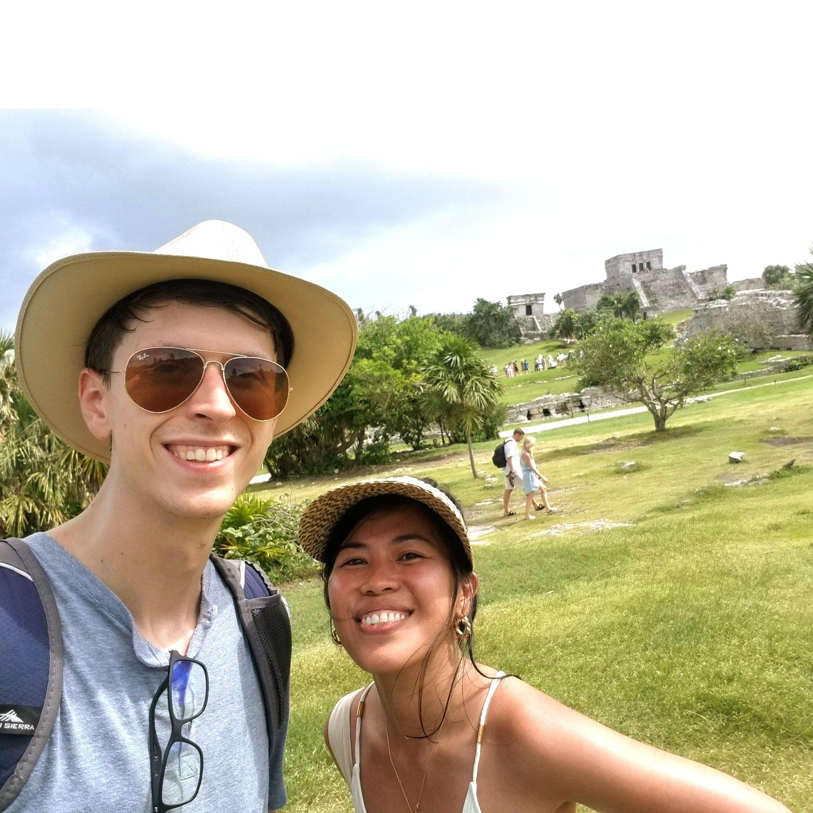 Oct 25, 2021 - Our first trip out of the country. Enjoying the scorching heat at the Tulum ruins in Mexico