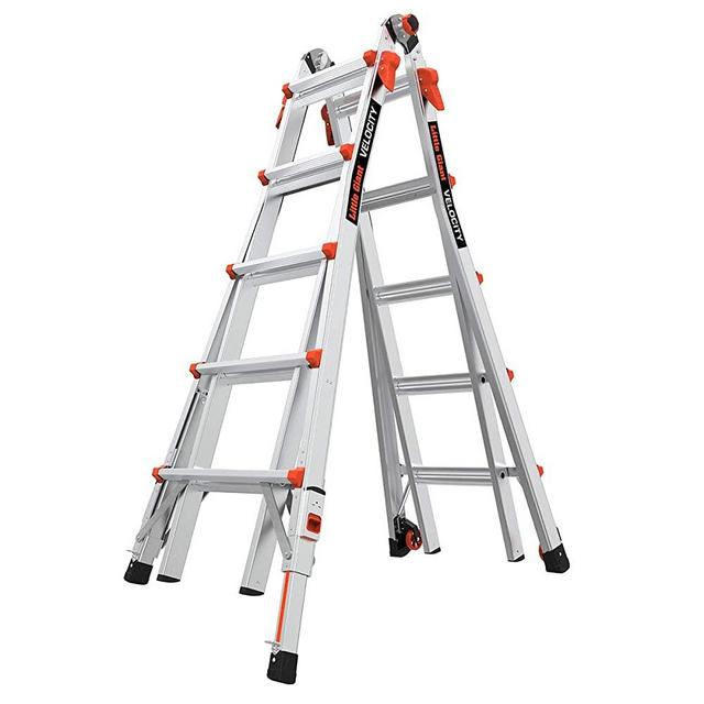 Little Giant Ladder Systems 15422-801 Velocity 22 Type IA w/Ratcheting Levelers Multi-Position Ladder, Ft, Aluminum