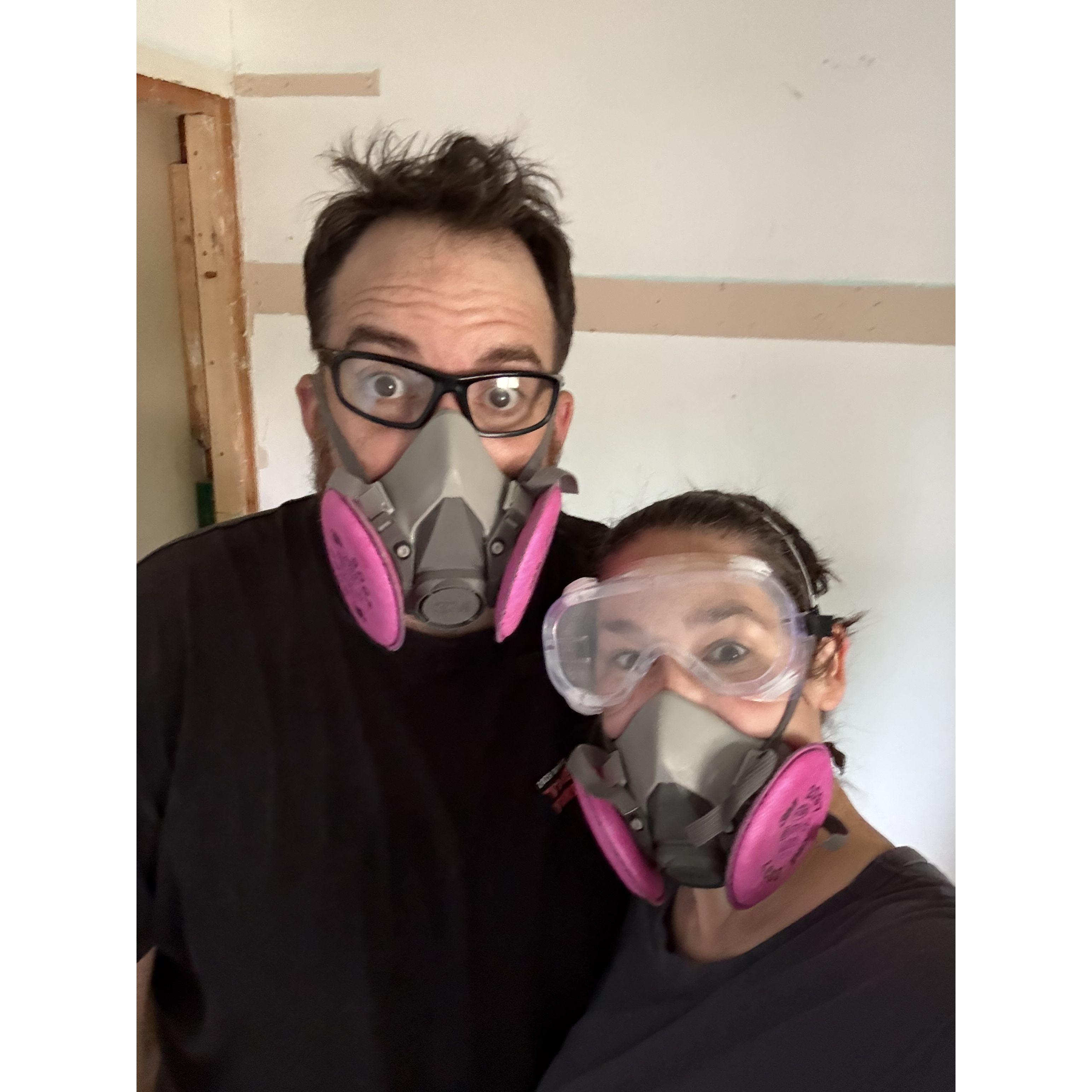 During one of our many, many construction endeavors!