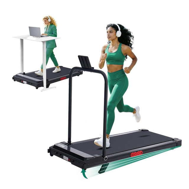 Walking Pad Treadmill with Handle Bar and Incline, 0.6-7.6MPH Electric Under Desk Treadmill for Home Small, 350LBS Mini Small Treadmills with Handles, 3.0HP Portable Treadmills for Home Exercising