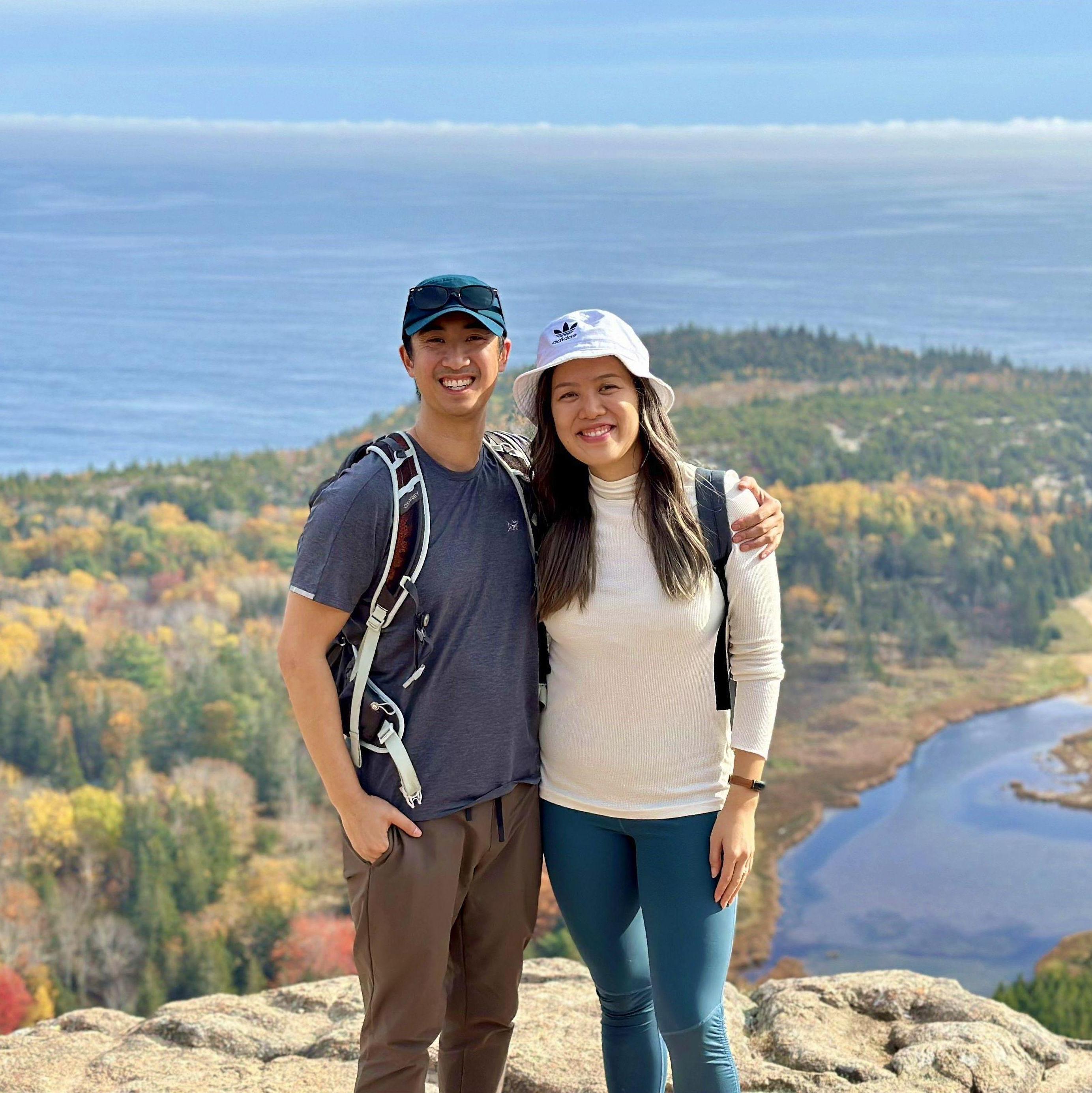 Checking out the fall foliage at Acadia National Park
