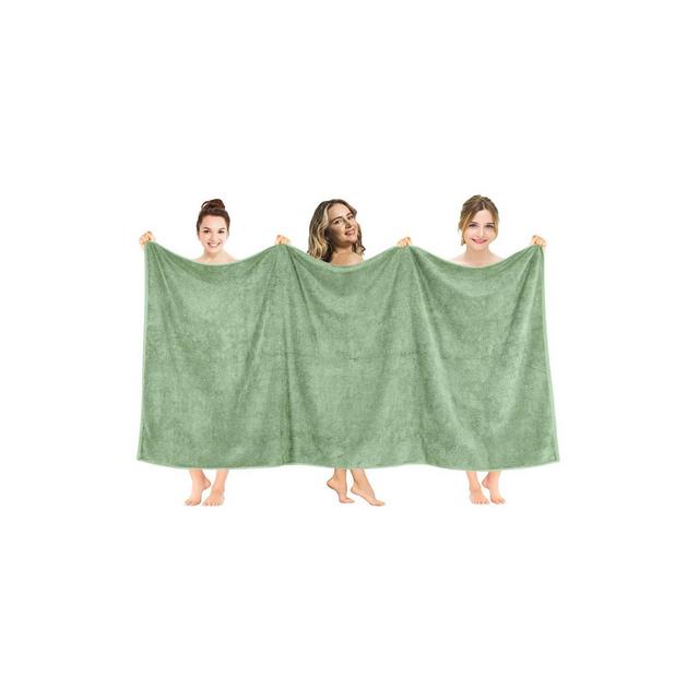 American Soft Linen 100% Cotton Oversized Bath Sheet, 40 in by 80 in Bath Towel Sheet, Sage Green