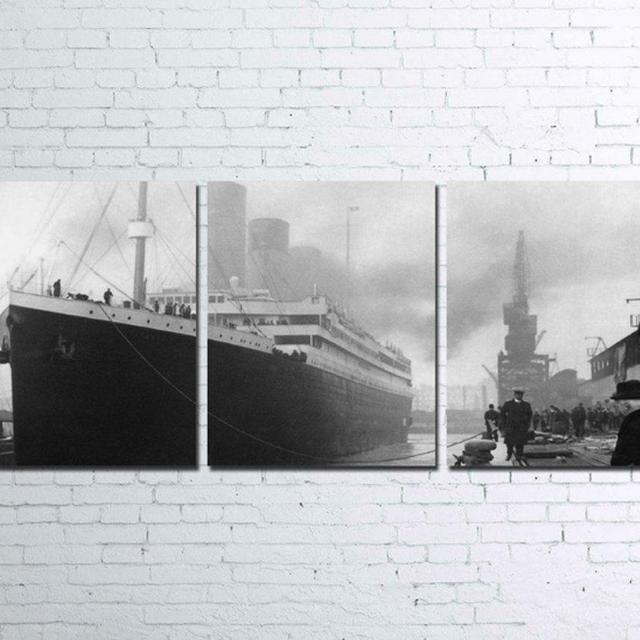 3PCS Framed Titanic Canvas Prints - 3 Piece Canvas Classic Titanic Wall Art for Office and Home Wall Decor (Large: 24x30inch x3pcs (60cm x 75cmx3pcs))