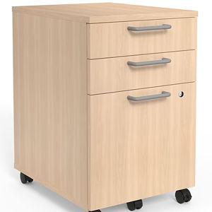 Union & Scale™ Essentials 3-Drawer Mobile Vertical File Cabinet, Letter/Legal, Lockable, 24.3"H x 15.6"W x 21.3"D, Natural | Staples