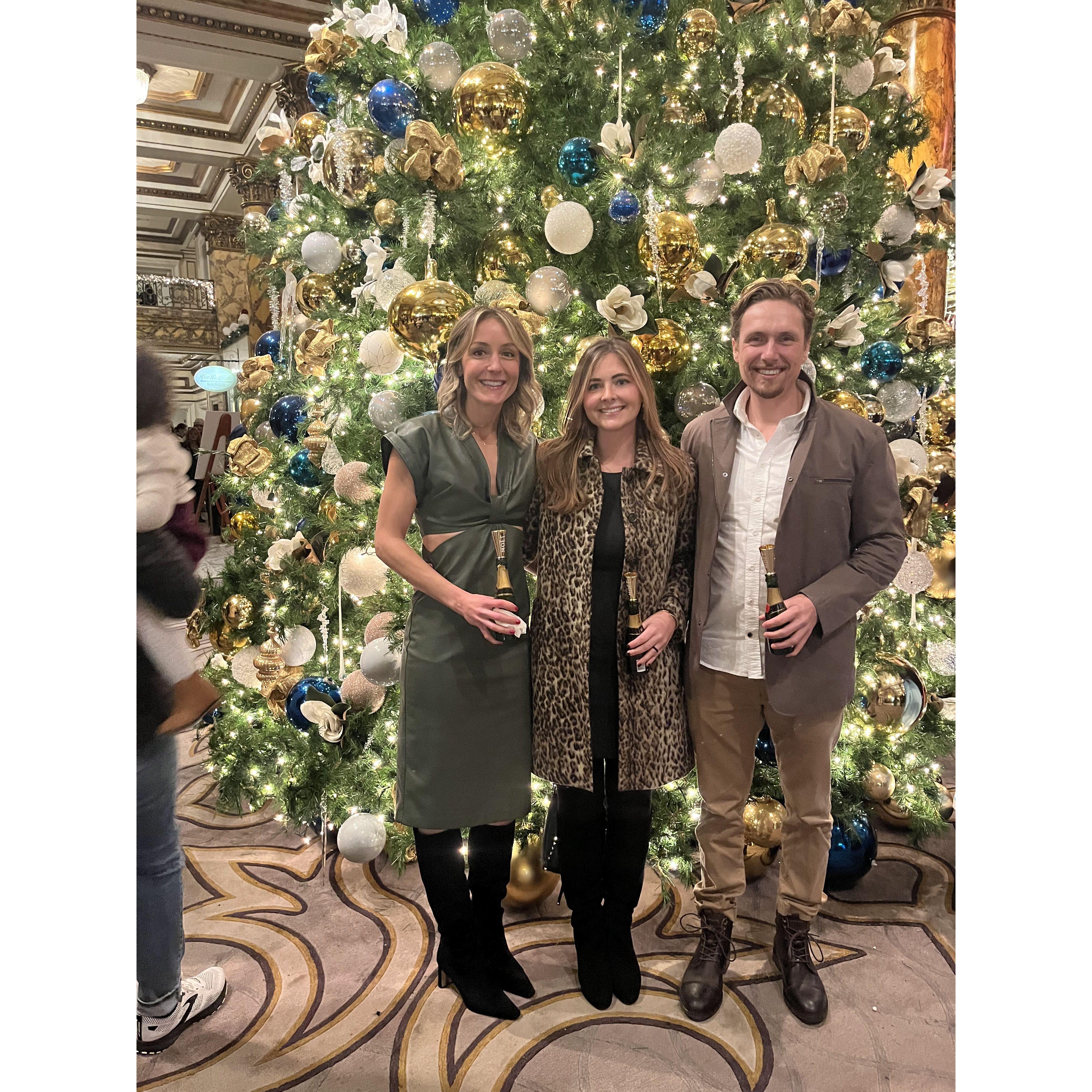 The night before Dan proposed! Enjoying the Christmas decorations at The Fairmont in SF with our friend Tatum before we headed to another infamous party hosted by Rosie!