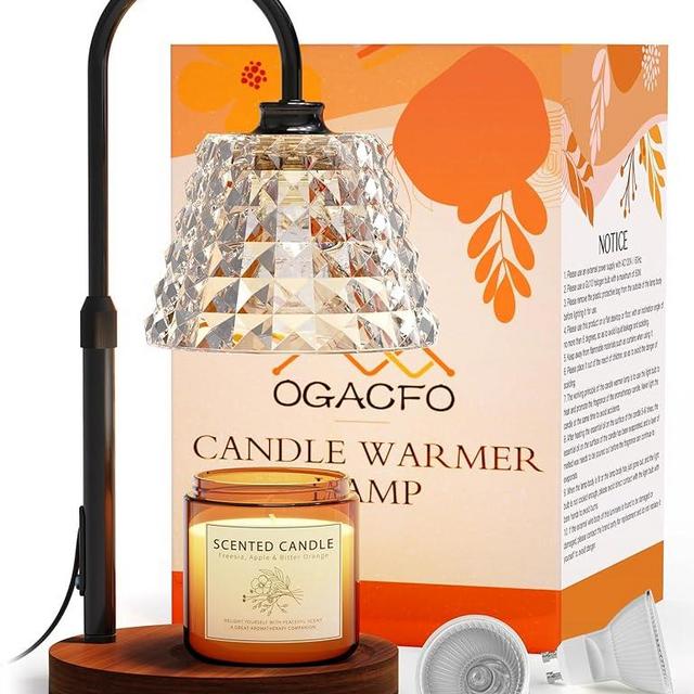 Candle Warmer Lamp with Timer - 2 Bulbs, 4 Levels Dimmable - Ideal Bedroom Home Decor & Christmas Gifts for Women Mom Electric Wax Melter Widened Design for Various Scented Candles, Adjustable Height