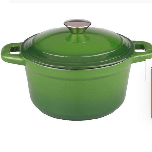 Cast Iron Dutch Oven in Green with Lid