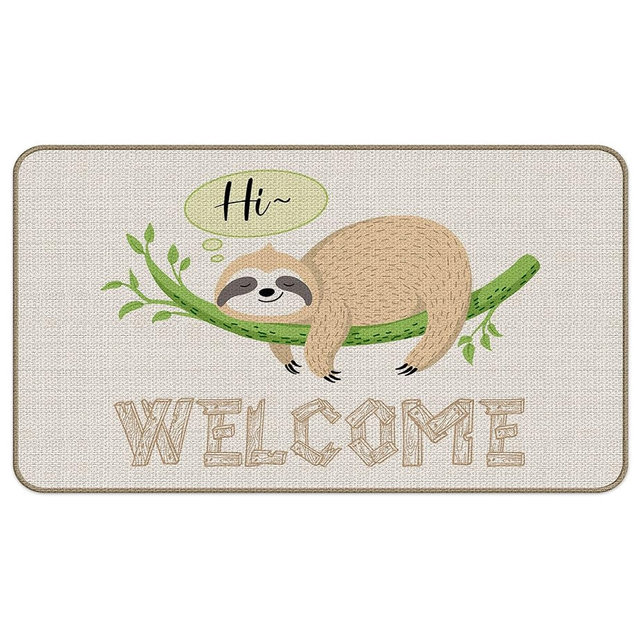 XAPEK Sloth Theme Decorative Indoor Outdoor Doormat, Funny Front Door Mat 18 x 30 Inch for Sloth Themed Room Entrance, Front Porch Mat, Doormat Funny Sloth Decor Mat, Sloth Lover Gift