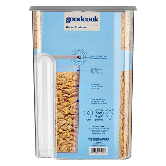 GoodCook 4.5qt 2pc Cereal + Lid Food Storage Containers Gray