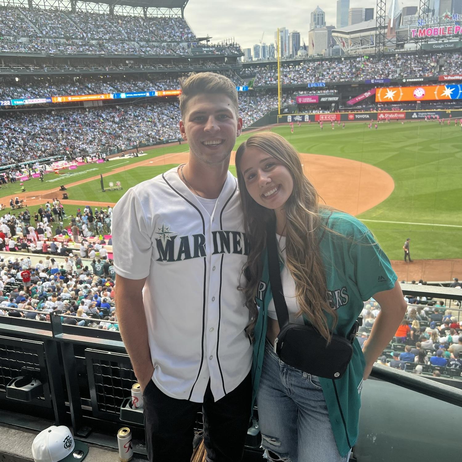 One of our first dates after dating, we went to the Mariners home run derby!