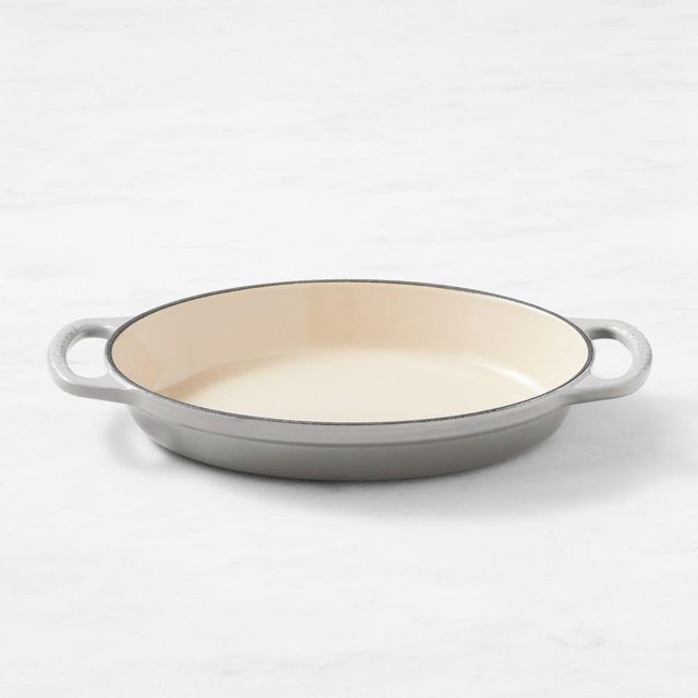 Le Creuset Signature Enameled Cast Iron Oval Gratin Baker, 1-Qt., French Grey