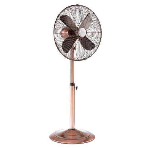 DecoBREEZE Pedestal Fan Adjustable Height 3 Speed Oscillating Fan, 16 In, Brushed Copper