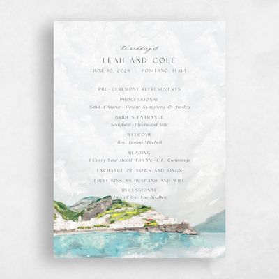 Grey Fall Wedding Program - Sorrentine
