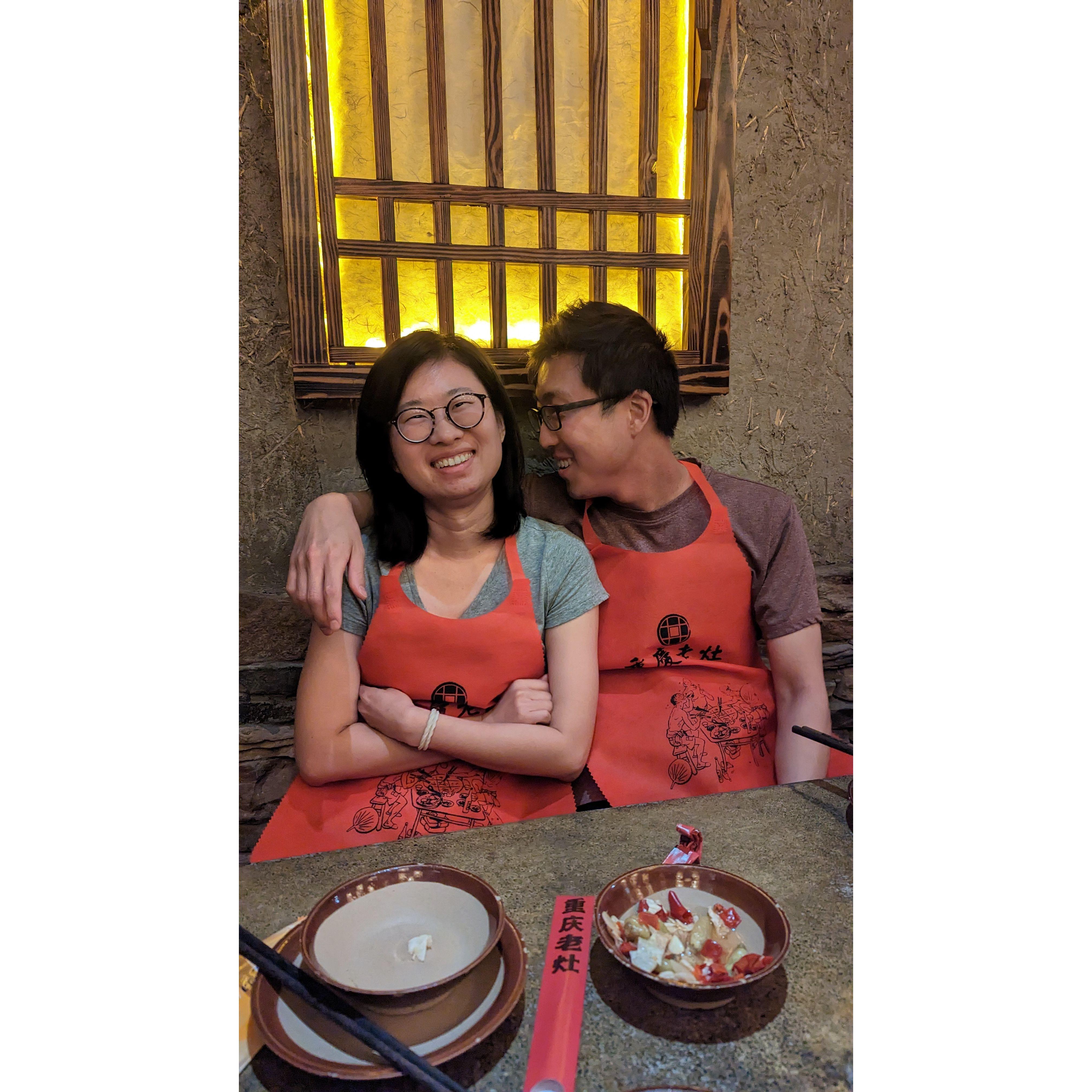We eat again (A friend captured our little talk time)