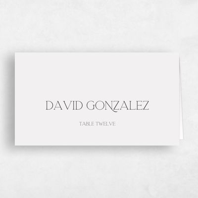 Smoke, Grey Wedding Place Card - Hazeldale