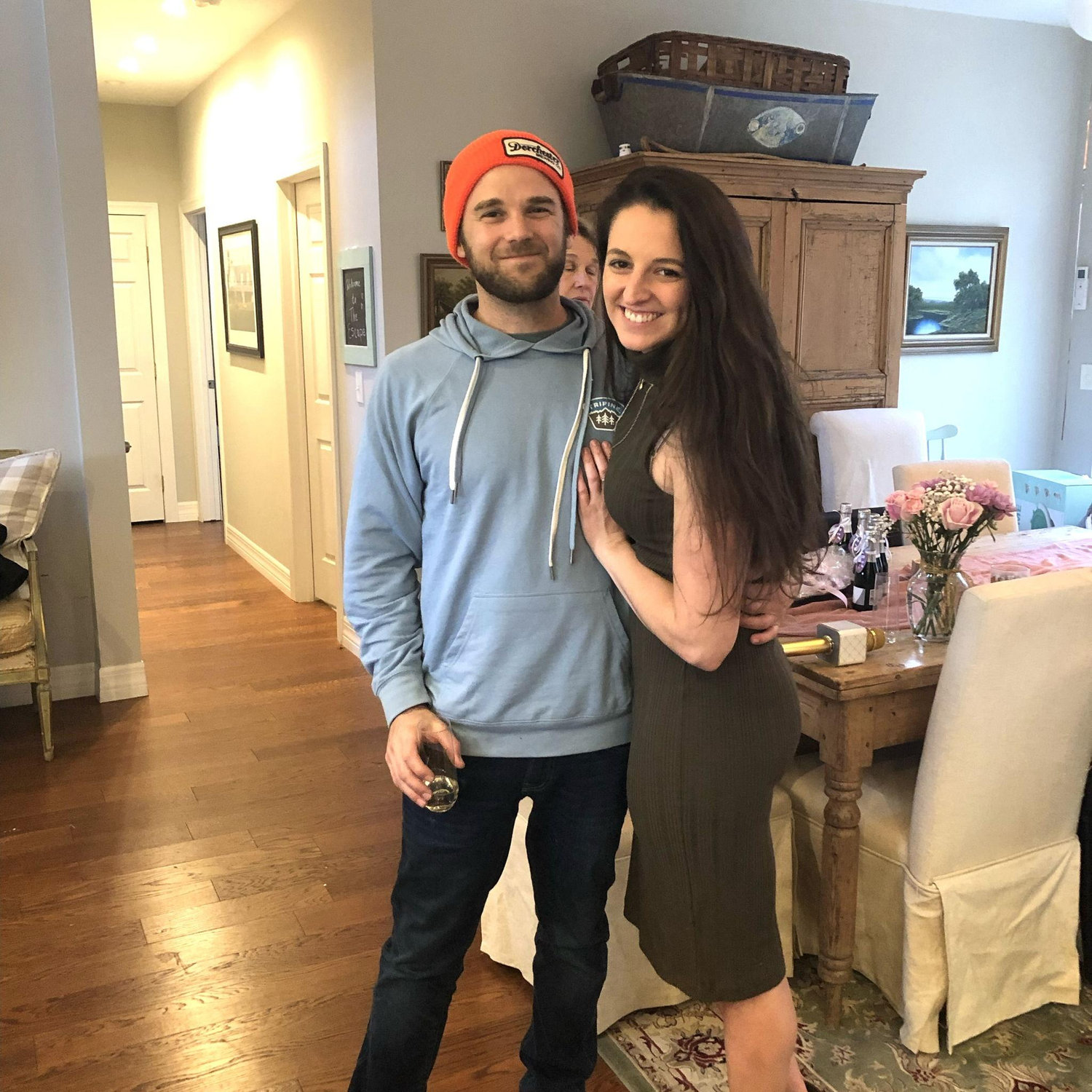 We just celebrated Reilly's Baby shower before taking this picture- Abby's first time meeting Cam's SIBLINGS!